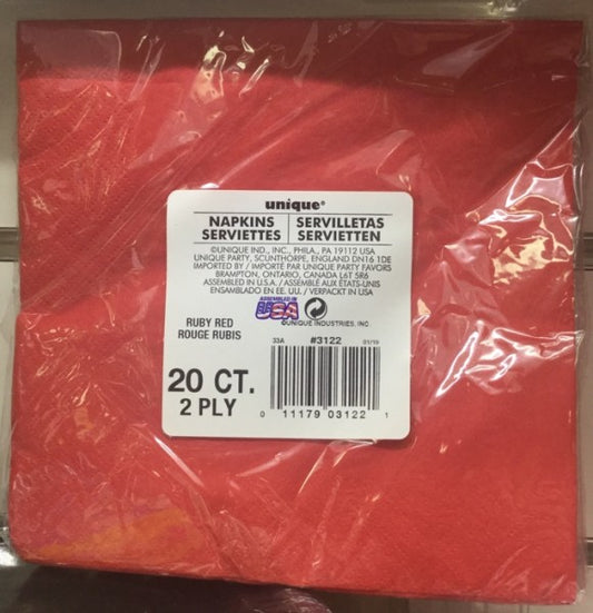 Serviettes 2ply Ruby Red Small