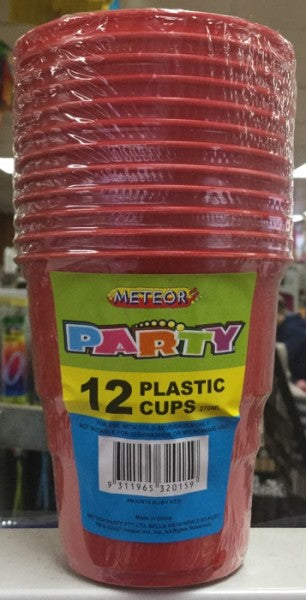Plastic Cups Ruby Red 270ml
