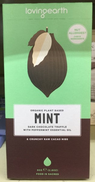 Organic Plant Based Mint Dark Chocolate Truffle w/ Peppermint Essential Oil