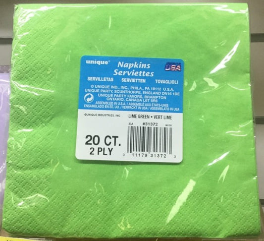 Serviettes 2ply Lime Green Small