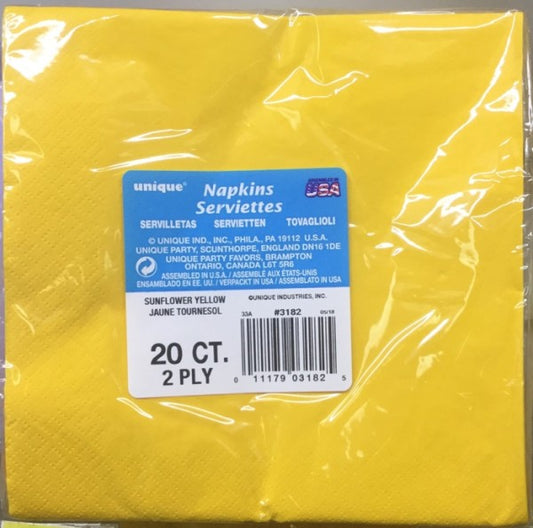 Serviettes 2ply Sunflower Yellow