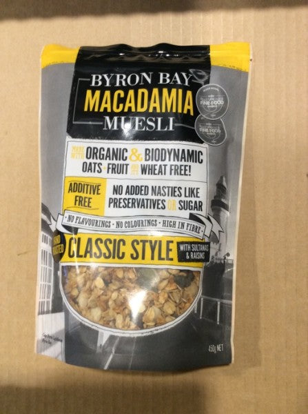 Macadamia Muesli Classic Style w/ Organic Sultanas & Raisins