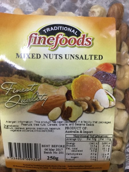 Mixed Nuts Unsalted