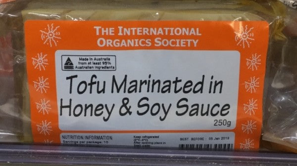 Tofu Marinated in Honey & Soy Sauce
