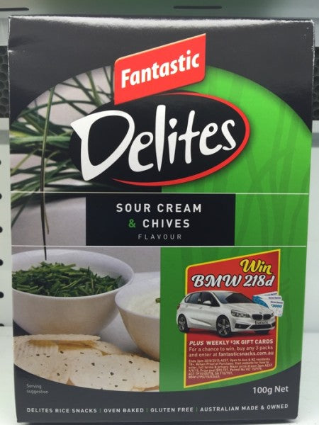 Delites Sour Cream & Chives Rice Snacks