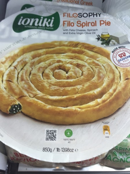 Filo Spiral Pie With Feta Cheese Spinach And Extra Virgin Olive Oil