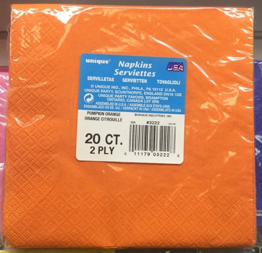 Serviettes 2ply Pumpkin Orange Small