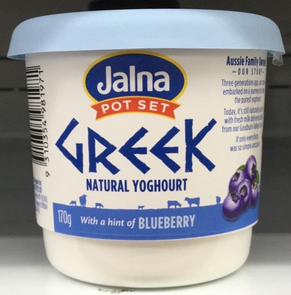 Greek Natural Yoghurt w/ A Hint Of Blueberry