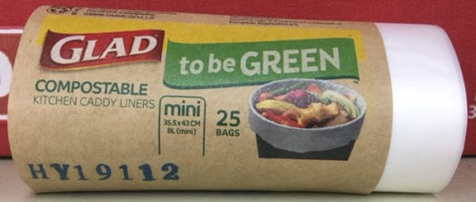 Compostable Kitchen Caddy Liners Mini 8L 35.5cm x 43cm