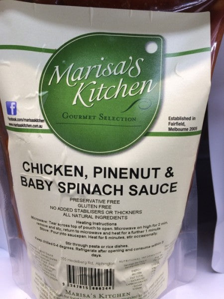 Chicken Pinenut & Baby Spinach Sauce