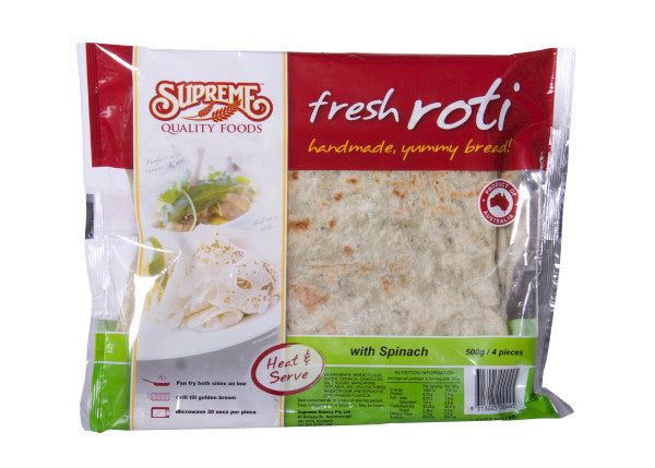Fresh Roti with Spinach