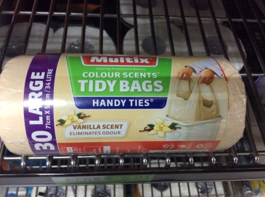 Colour Scents Handy Tie Vanilla Tidy Bags Large 34L 71cmx58cm