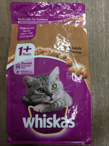 Whiskas® 1+ Years Adult Dry Cat Food With Beef & Lamb Bag 800g