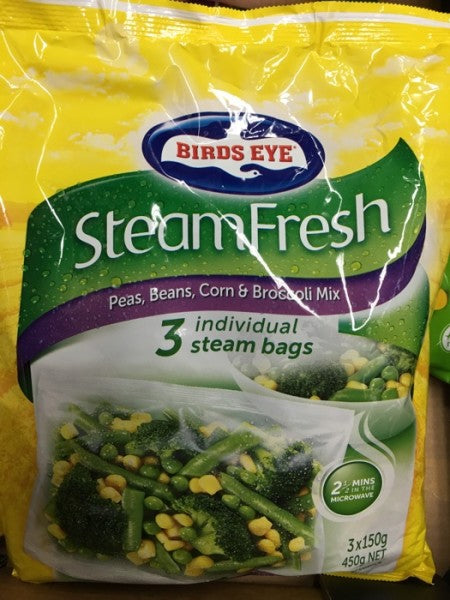 Steam Fresh Pea Beans Corn & Brocoli