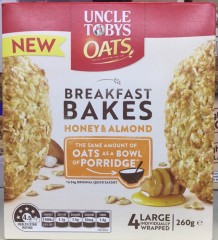 Breakfast Bakes Honey & Almond | 4 Large Packets | Uncle Tobys | PD-9300605124899 | YG-PSN-15693 | PD-014750