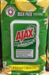 Eco Biodegradable Multipurpose Wipes Fresh Lemon | 110 Wipes | Ajax | YG-005486-PD-005746