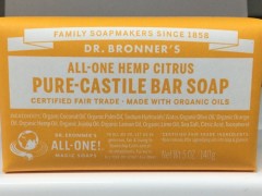 All One Hemp Citrus Pure Castile Bar Soap | 140g | Dr Bronner's | YG-008254-PD-020631