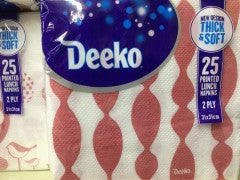 Napkins | 25 Printed 2 Ply | Deeko | YG-010370-PD-052413
