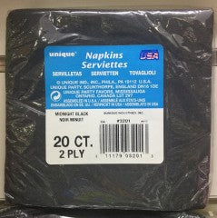 Serviettes 2ply Midnight Black Small | 20 Pack | Unique | YG-005337-PD-004908