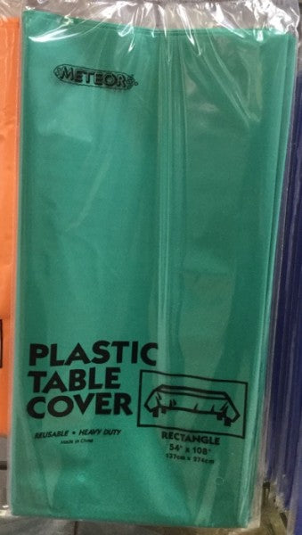 Plastic Rectangle Table Cover Emerald Green | 137cm x 274cm | Meteor Party | YG-005152-PD-015477