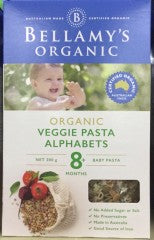 Organic Veggie Alphabet Pasta 8+ Months | 200g | Bellamy's | YG-005561-PD-015075