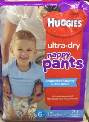 Ultra-Dry Junior Nappy Pants For Boys 15kg&over | 24 Nappy Pants | Huggies | YG-005743-PD-014752