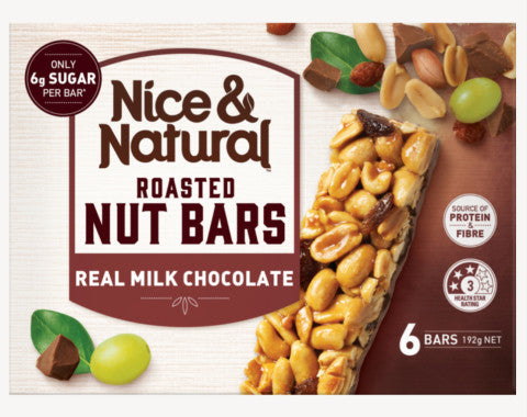 Roasted Nut Bars Real Milk Chocolate | 6 Bars | Nice & Natural | YG-011611-PD-016314