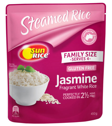 Family Size Microwaveable Jasmine White Rice | Serves 4 | Sunrice | YG-004882-PD-017291