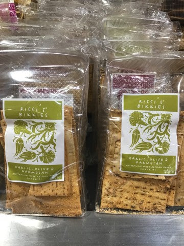Pita Crisps - Garlic, Olive & Parmesan | 120g | Ricci's Bikkies | YG-000631-GFV-002236