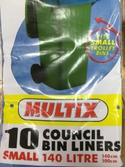 Council Bin Liners | 10 Pack 140 Litre 140 x 100 | Multix | YG-010131-PD-051859