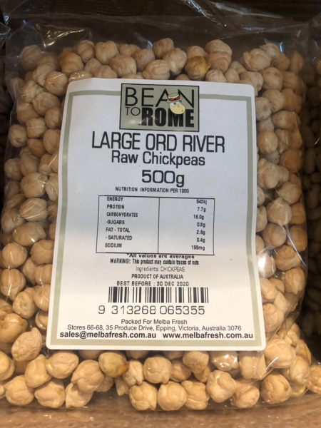 Large Ord River Raw Chickpeas | 500g | Bean To Rome | YG-000617-GFV-002094