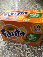 Orange Soft Drink Cans | 375ml x 6 Pack | Fanta | YG-006742-PD-048360
