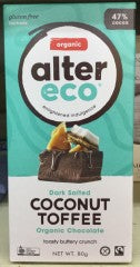 Dark Salted Coconut Toffee Organic Chocolate | 80g | Alter Eco | YG-005445-PD-017606