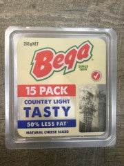 Country Light Tasty Natural Cheese Slices | 250g | Bega | YG-006659-PD-048408