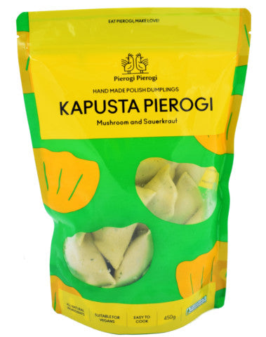 Vegan Kapusta Pierogi Mushroom & Sauerkraut | 450g | Pierogi Pierogi | YG-004533-PD-005129