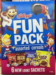 Fun Pack Assorted Cereals | 6 Assorted Sachets | Kellogg's | YG-005662-PD-005387