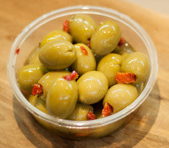 Sundried Tomato Stuffed Olives | 200g | Leonardos Fine Foods | YG-011256-EPC-000190