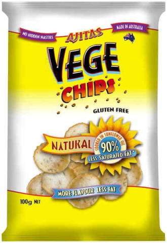 Ajitas Vege Chips Natural Gluten Free | 100g | Vege Chip Company | YG-010557-PD-051503