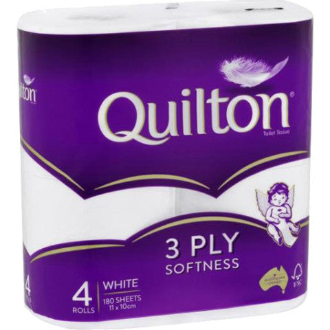 Toilet Roll 3ply 4pk | 4 Pack | Quilton | YG-011599-PD-016618