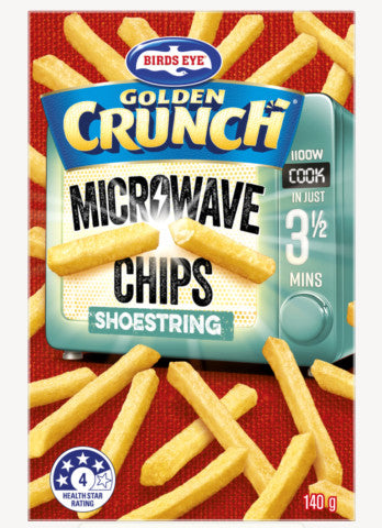 Golden Crunch Microwave Chips Shoestring | 140g | Birds Eye | YG-004875-PD-017283