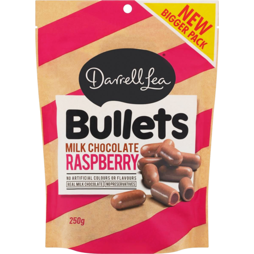 Milk Chocolate Raspberry Bullets | 250g | Darrell Lea | YG-005307-PD-015289