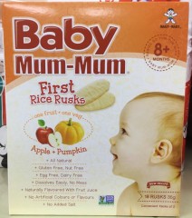 First Rice Rusks Apple & Pumpkin 8+ Months | 18 Rusks | Baby Mum-Mum | YG-005575-PD-014734