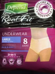 Real-Fit Women Large Underwear | 8 Underwear | Depend | YG-008968-PD-052735