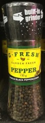 Whole Black Peppercorns Grinder | 130g | G-Fresh | YG-005700-PD-018238