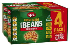 Spc Baked Beans Rich Tomato 4pk X | 4 Pack x 220g | Spc Ardmona | YG-009593-PD-046998