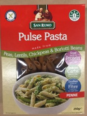 Pulse Pasta Penne W/ Peas, Lentils, Chickpeas & Borlotti Beans | 250g | San Remo | YG-005464-PD-017924