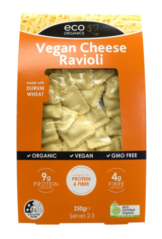 Organic Vegan Cheese Ravioli | Serves 2-3 | Eco Organics | YG-011635-PD-016872