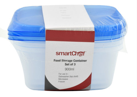 Food Storage Container | 3 x 900ml | Smartchef | YG-004960-PD-006279