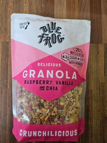 Granola Raspberry Vanilla & Chia | 300g | Blue Frog | YG-000105-FFF-000899