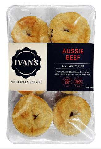 Aussie Beef Party Pies | 6 Pack | Ivan's | YG-004433-PD-016046